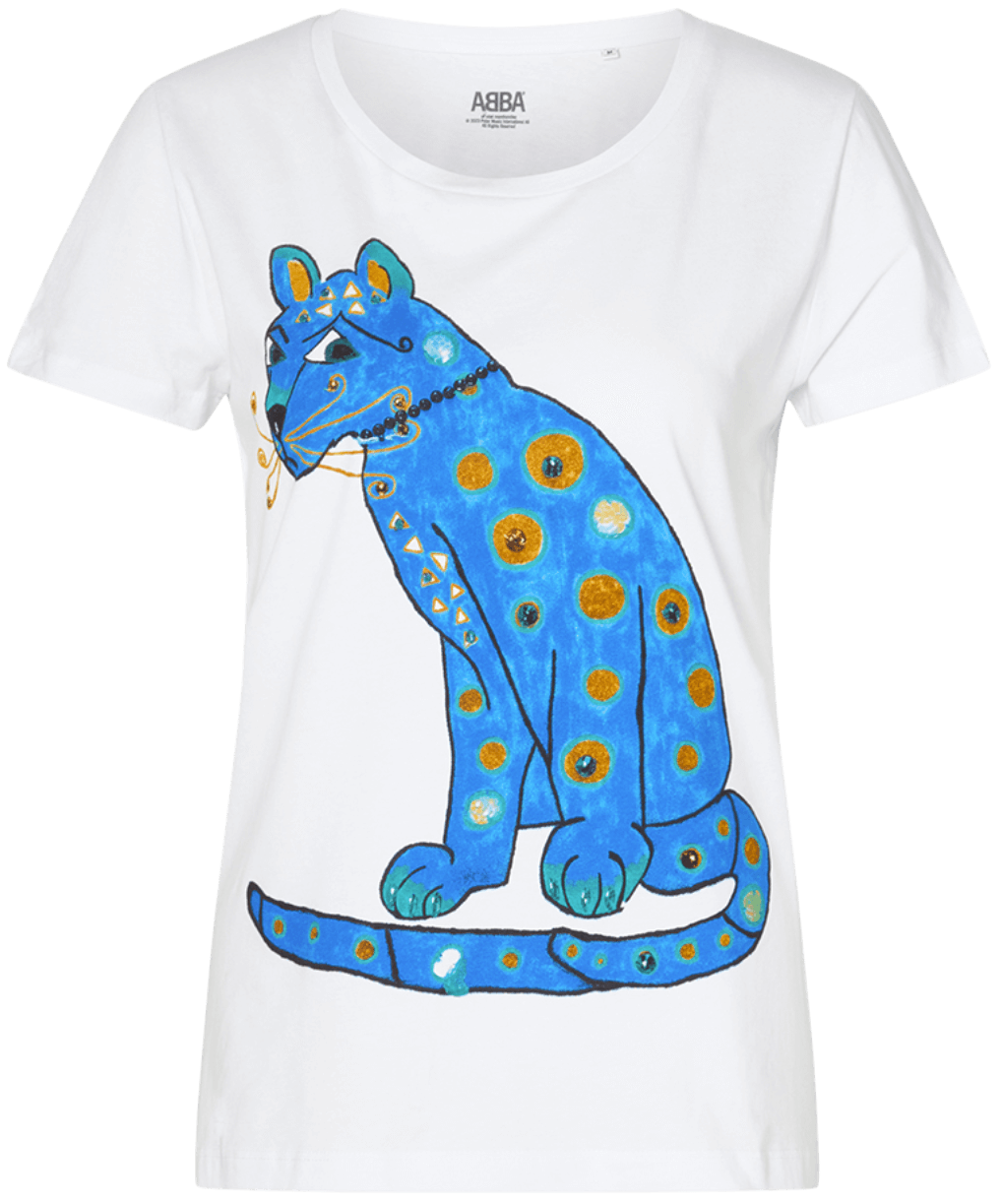ABBA blå katt t-shirt