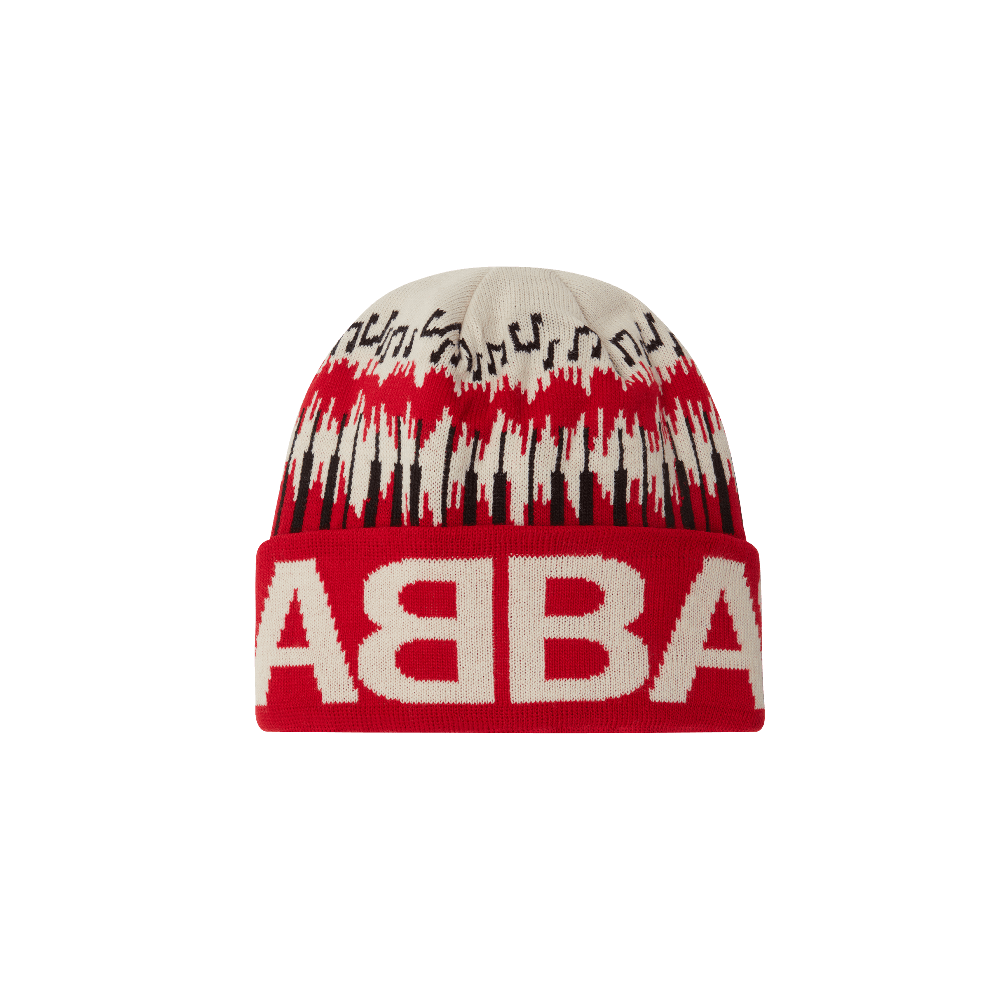 röd stickad ABBA mössa