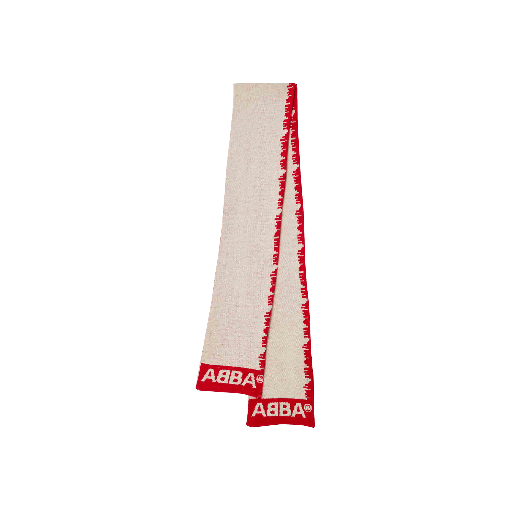 ABBA stickad halsduk röd